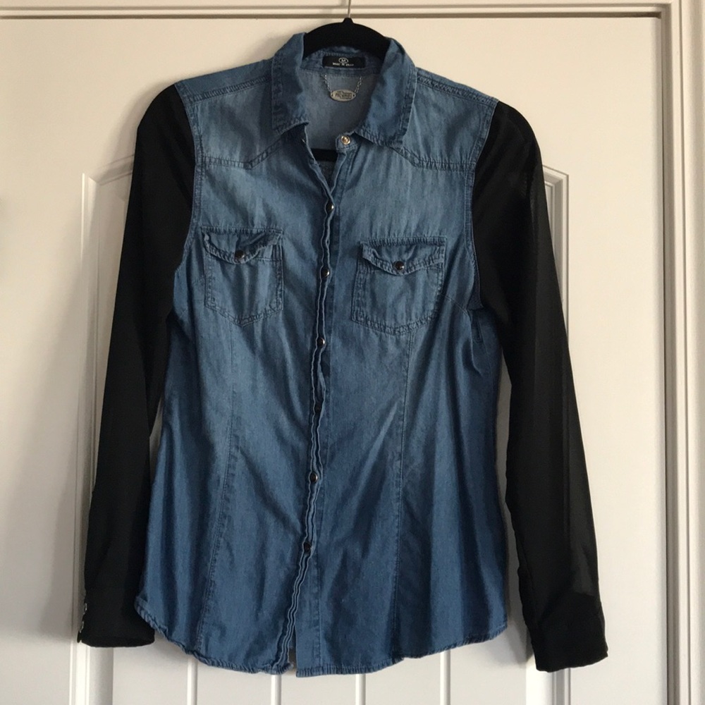 Denim too with mesh sleeves.